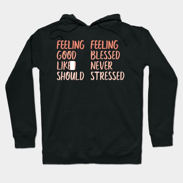 feeling good like i should & feeling blessed never stressed Hoodie by WorkingOnIt